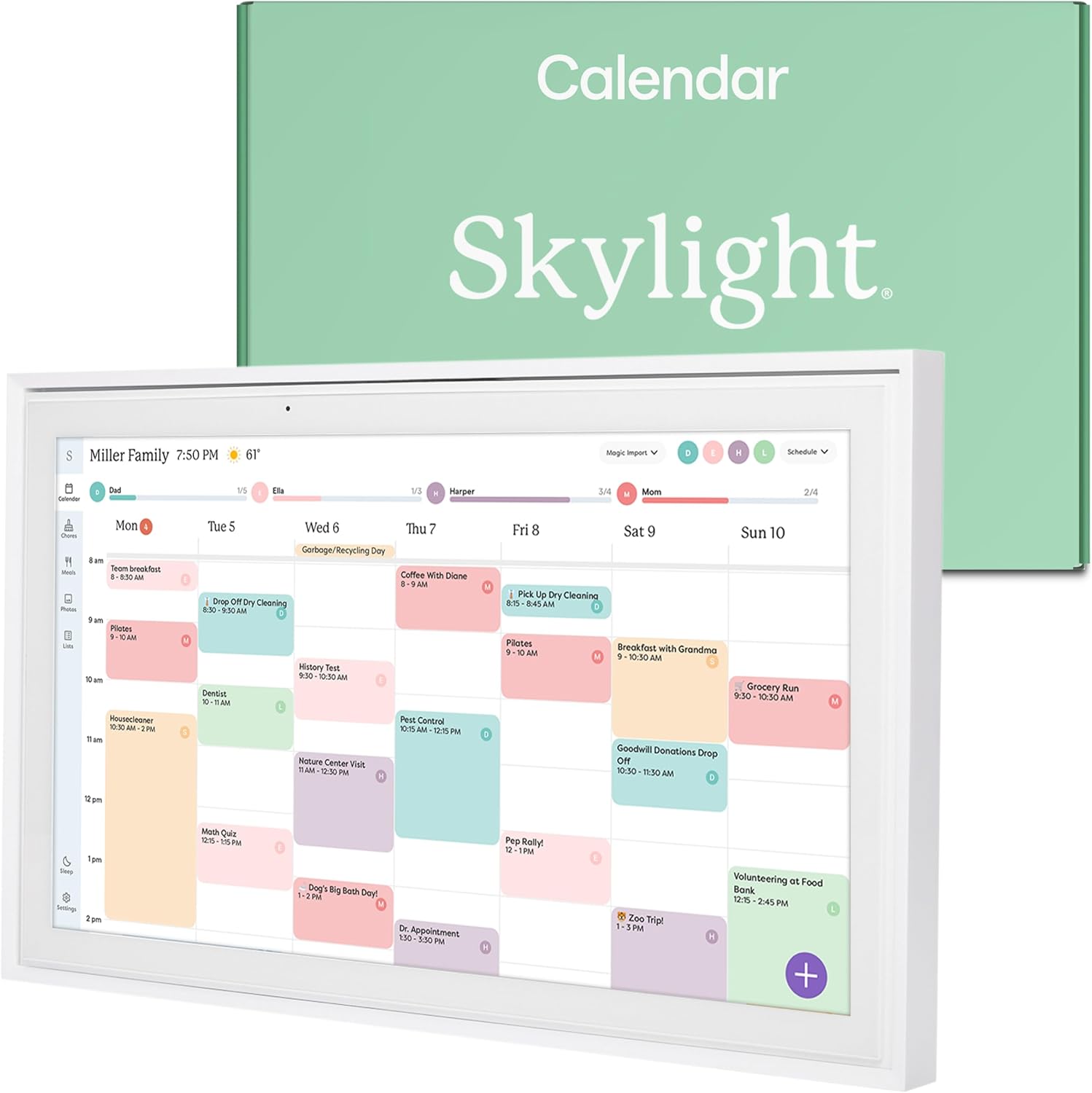 modern digital calendar in stylish home